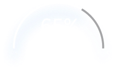 This image displays a progress gauge indicating a 65% daily energy saving, likely showing the energy efficiency or savings achieved through a solar energy system or another sustainable energy solution.