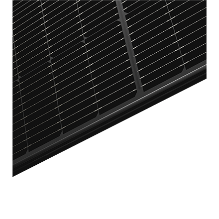 Close-up view of Solavita solar panel cells and black frame with sleek horizontal alignment